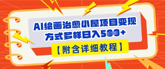 AI绘画治愈小屋项目，变现方式多样，小白也能操作(附详细教程)-逐梦项目网