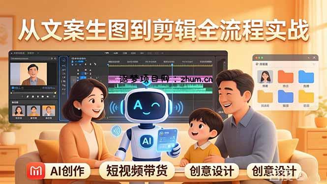 原创 AI 剧情短视频带货：AI+家庭剧情+带货广告，从文案生图到剪辑全流程实战-逐梦项目网