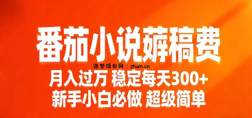 番茄小说赚稿费稳定300+每天，实操落地两年，新手小白必做，超级简单！-逐梦项目网