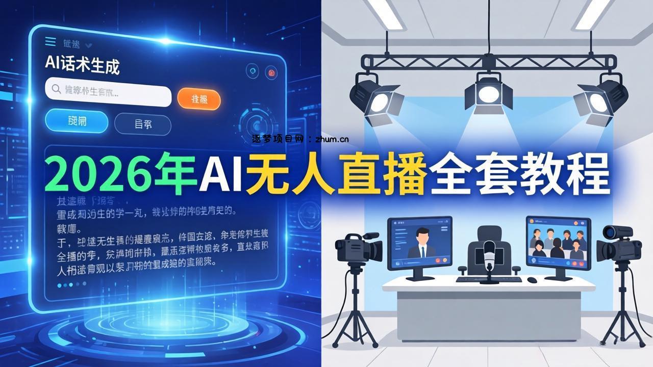 2026年AI无人直播全套教程:OBS安装+软件配置+直播间搭建+话术生成+一键开播实操-逐梦项目网