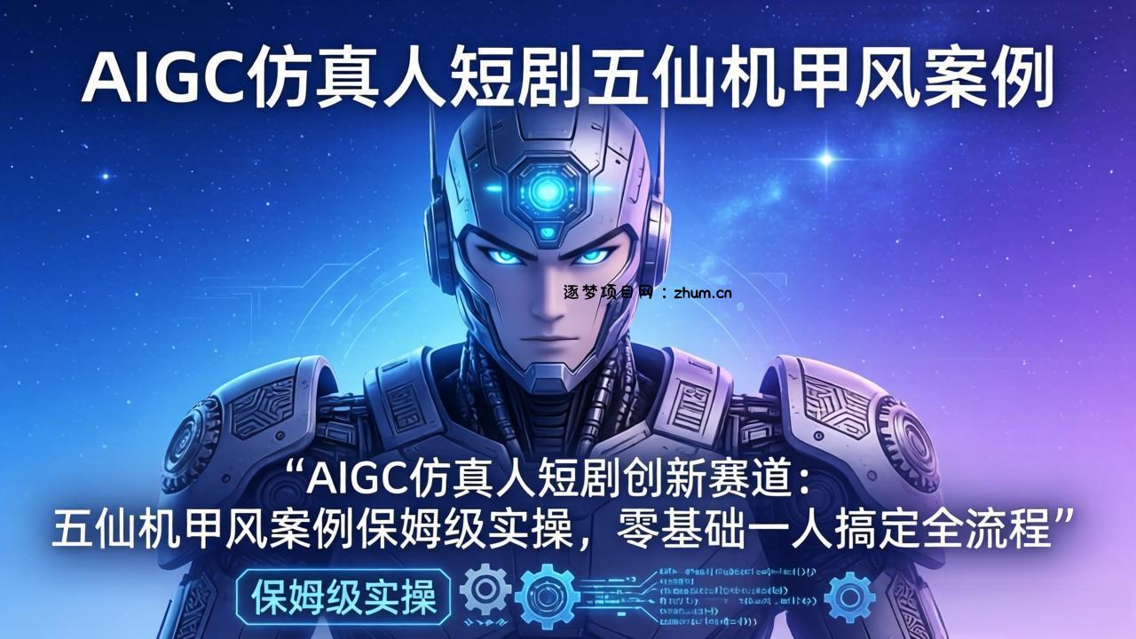 AIGC仿真人短剧创新赛道：五仙机甲风案例保姆级实操，零基础一人搞定全流程-逐梦项目网
