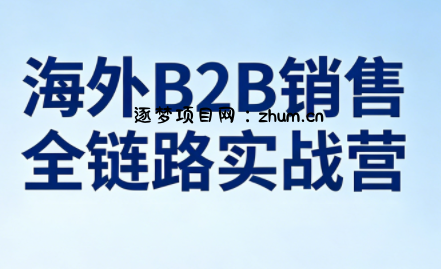 雨哥·海外B2B销售全链路实战营-逐梦项目网