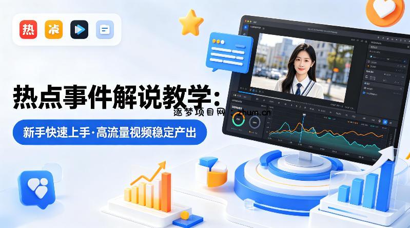 某大V的热点事件解说教学,新手也能快速上手,稳定产出高流量解说视频-逐梦项目网