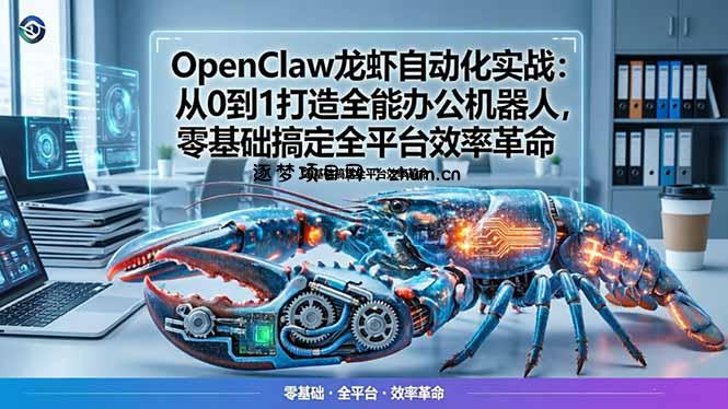 OpenClaw龙虾自动化实战：从0到1打造全能办公机器人，零基础搞定全平台效率革命-逐梦项目网