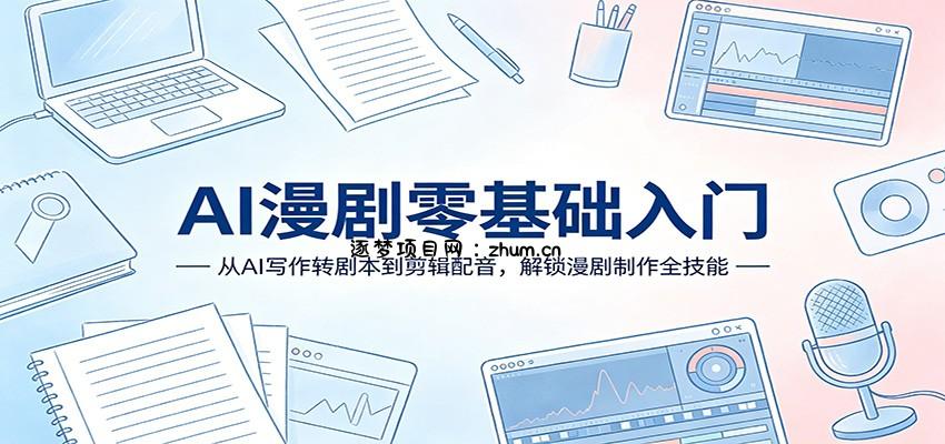 AI漫剧零基础入门：从AI写作转剧本到剪辑配音，解锁漫剧制作全技能-逐梦项目网