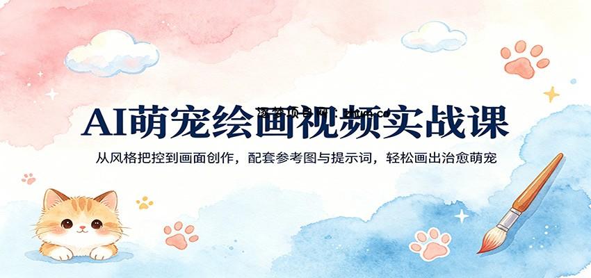 AI萌宠绘画视频实战课：从风格把控到画面创作，配套参考图与提示词，轻松画出治愈萌宠-逐梦项目网