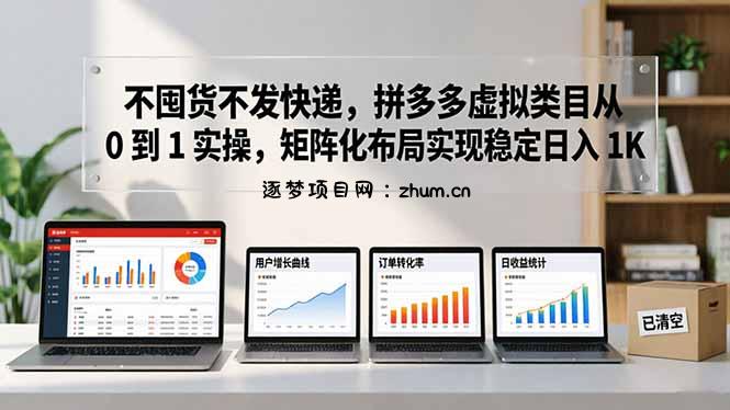 不囤货不发快递,拼多多虚拟类目从 0 到 1 实操,矩阵化布局实现稳定日入 1K-逐梦项目网