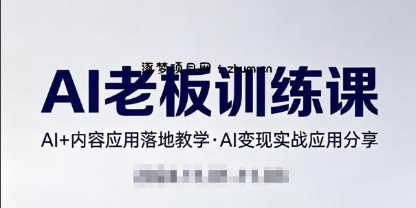 内容AI老板训练课,AI+内容应用落地教学,AI变现的实战应用分享