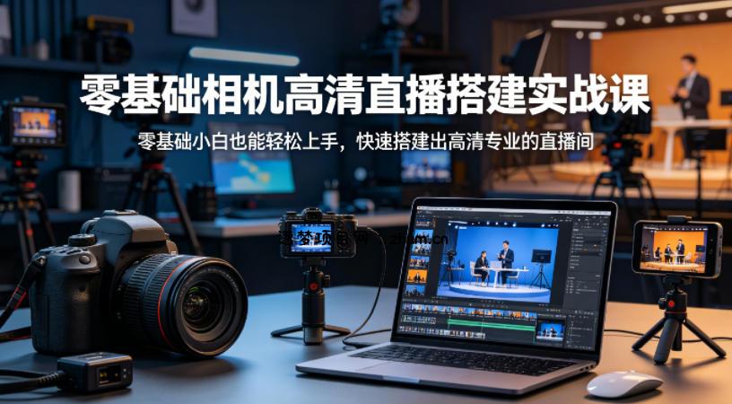 零基础相机高清直播间搭建实战课，小白也能轻松上手，快速搭建出高清专业的直播间-逐梦项目网