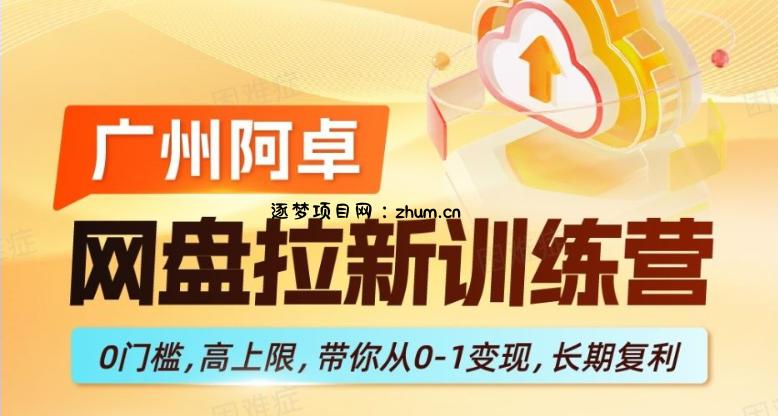 网盘拉新训练营，0门槛，高上限，带你从0-1变现，长期复利-逐梦项目网