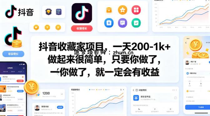 抖音收藏家项目，一天200-1k+做起来很简单，只要你做了，就一定会有收益-逐梦项目网