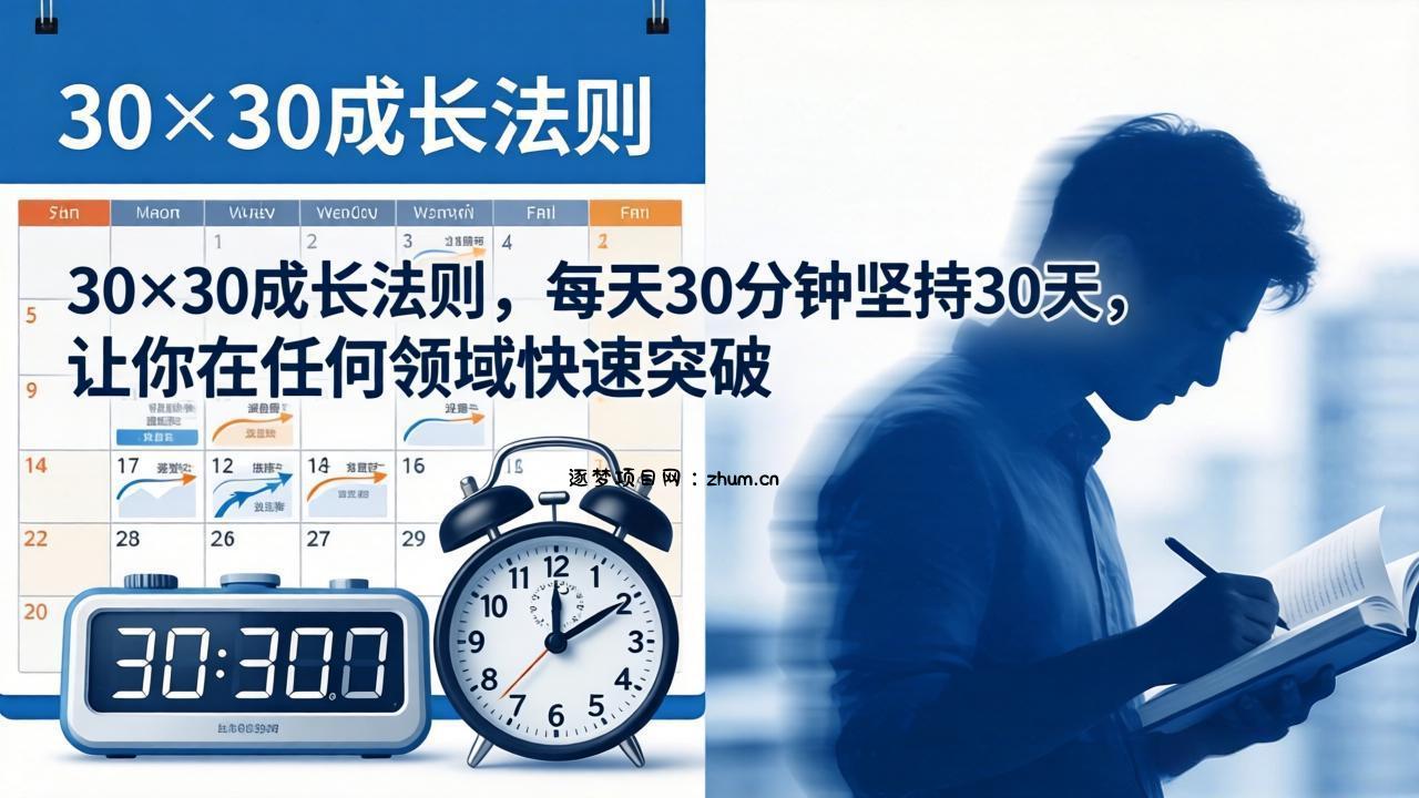 付费文章：30×30成长法则，每天30分钟坚持30天，让你在任何领域快速突破-逐梦项目网