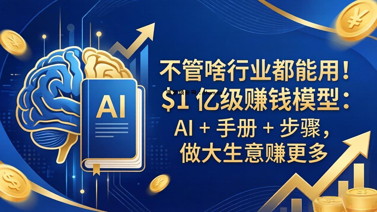 不管啥行业都能用！$1 亿级赚钱模型：AI + 手册 + 步骤，做大生意赚更多-逐梦项目网