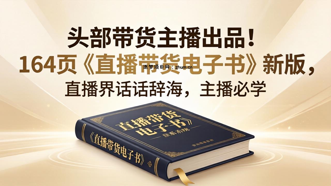 头部带货主播出品！164页《直播带货电子书》新版，直播界话术辞海，主播必学-逐梦项目网