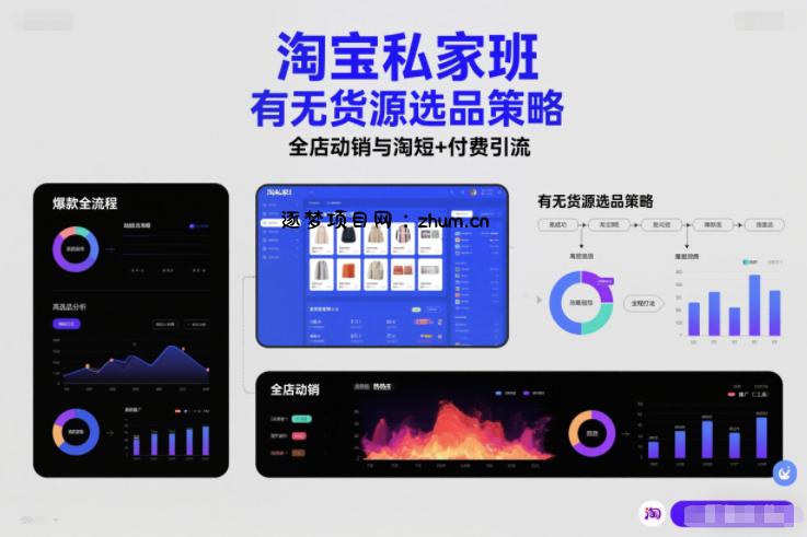 淘宝私家班，有无货源选品策略，高成功率爆款全流程打法，全店动销与淘短+付费引流(更新2026年4月18日)-逐梦项目网