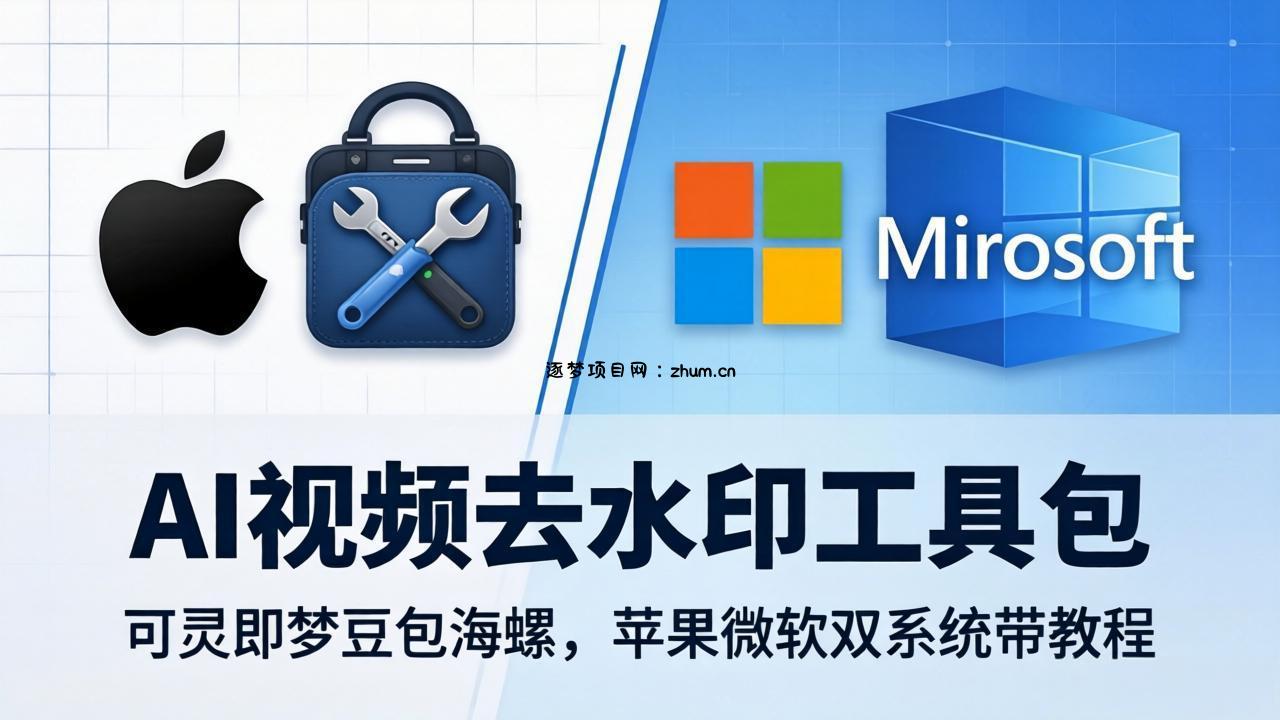 AI视频去水印工具包：可灵即梦豆包海螺，苹果微软双系统带教程-逐梦项目网