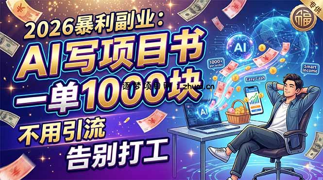2026暴利副业：AI 写项目书，一单 1000 块，不用引流，告别打工-逐梦项目网