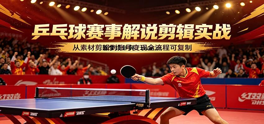 乒乓球赛事解说剪辑实战，从素材剪辑到账号变现全流程可复制-逐梦项目网