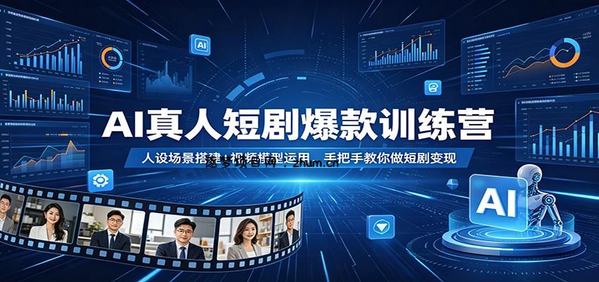 AI真人短剧爆款训练营：人设场景搭建+视频模型运用，手把手教你做短剧变现-逐梦项目网