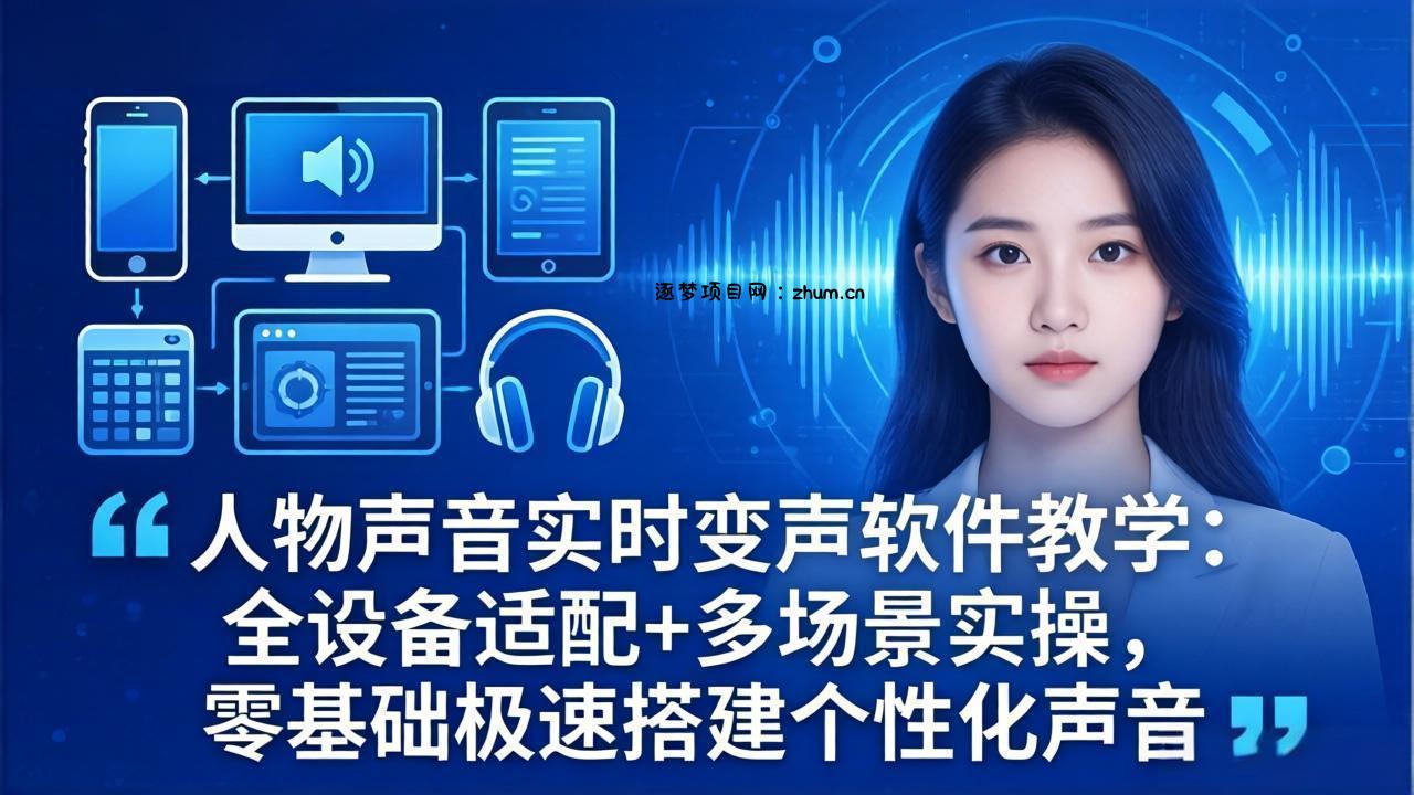 人物声音实时变声软件教学：全设备适配+多场景实操，零基础极速搭建个性化声音-逐梦项目网