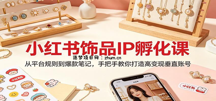 小红书饰品IP孵化课：从平台规则到爆款笔记，手把手教你打造高变现垂直账号-逐梦项目网