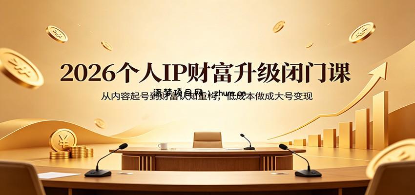 2026个人IP财富升级闭门课：从内容起号到财富认知重构，低成本做成大号变现-逐梦项目网