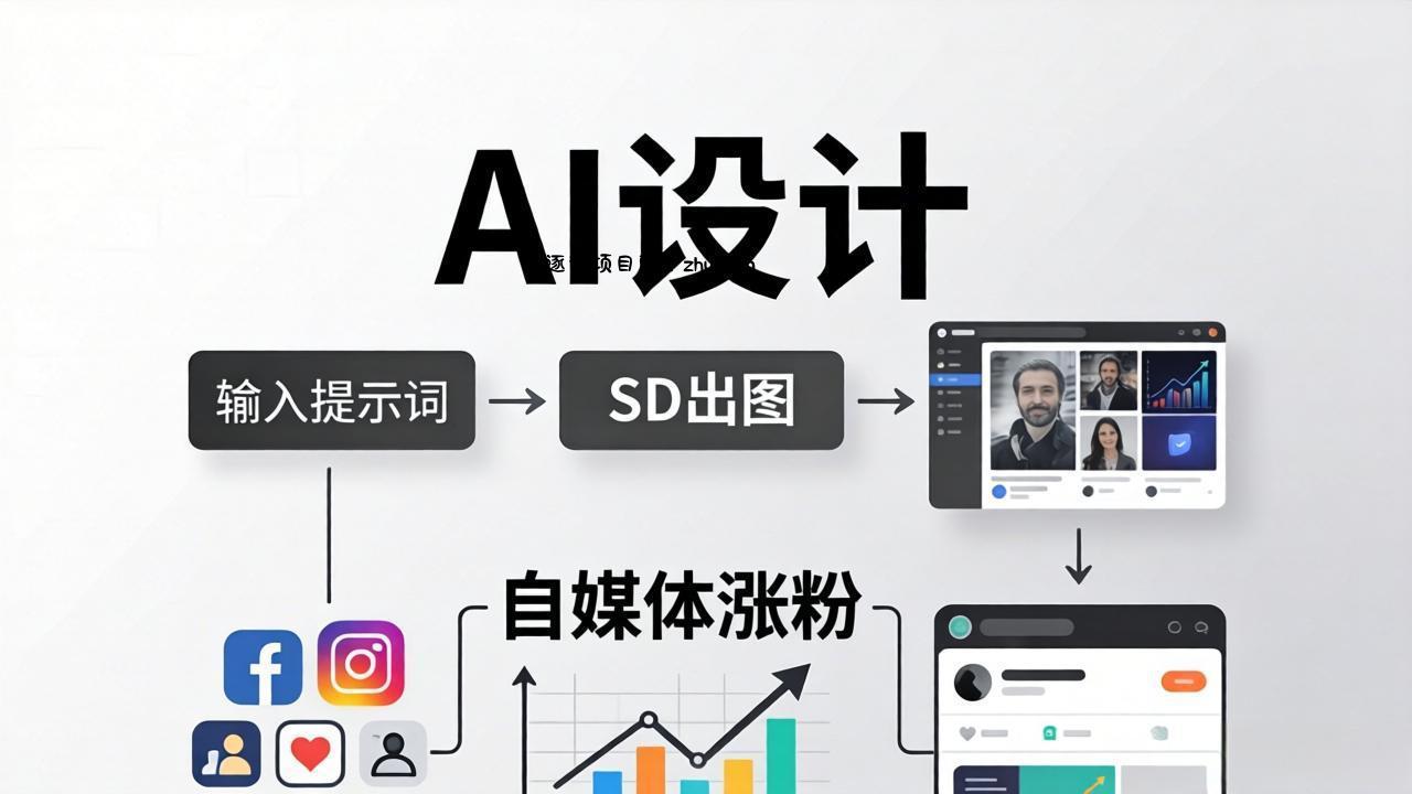 人人都是AI设计师：SD出图+自媒体涨粉一站教学，告别图文素材焦虑，AI设计让你轻松避开内卷-逐梦项目网