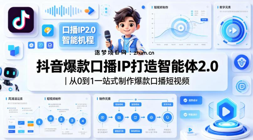 抖音爆款口播IP打造智能体2.0｜从0到1一站式制作爆款口播短视频-逐梦项目网