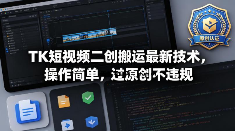 TK短视频二创搬运最新技术，操作简单，过原创不违规-逐梦项目网