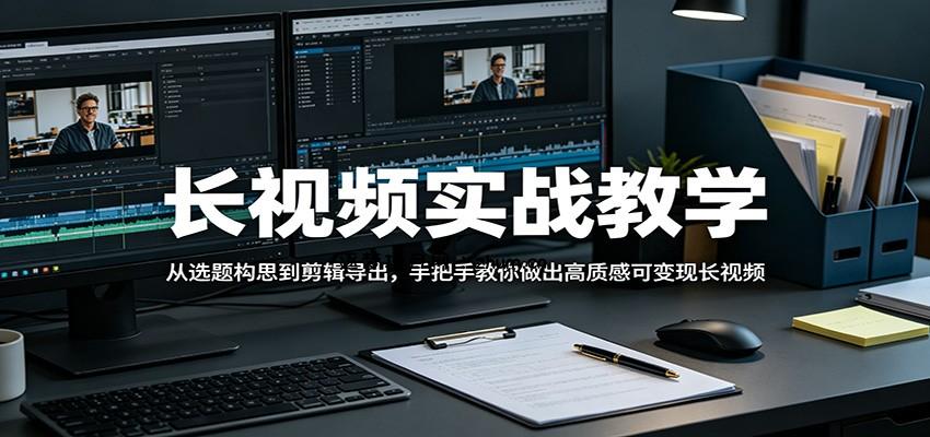 长视频实战教学，从选题构思到剪辑导出，手把手教你做出高质感可变现长视频-逐梦项目网