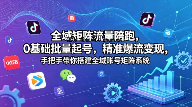 全域矩阵流量陪跑，0基础批量起号，精准爆流变现，手把手带你搭建全域账号矩阵系统-逐梦项目网