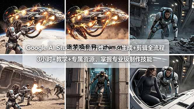 Google AI Studio科幻短片教程：AI生成+剪辑全流程，3小时+教学+专属资源，掌握专业级制作技能-逐梦项目网