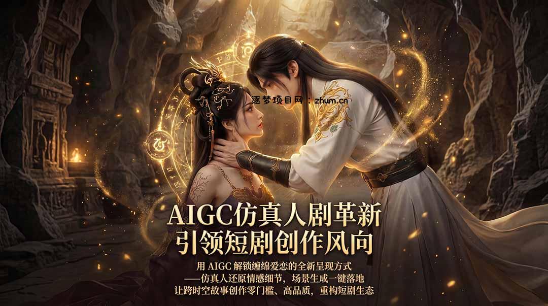 AIGC 仿真人短剧创作革新，解锁仙侠爱恋全新呈现，一键出高质场景，零门槛打造爆款剧集-逐梦项目网