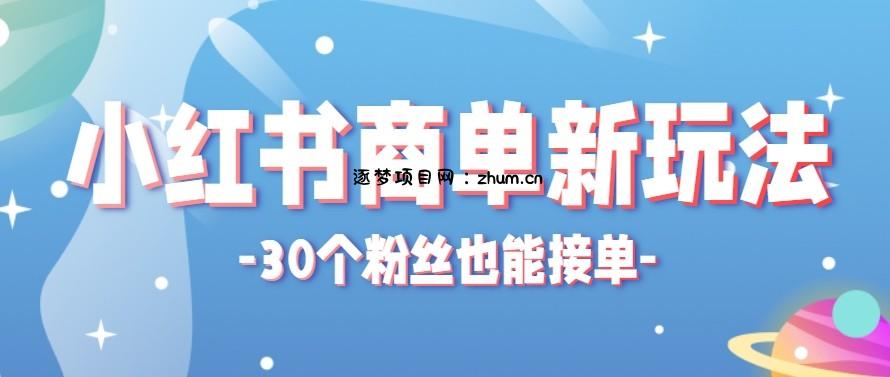 合新手小白操作的小红书商单新玩法，低粉丝也能接单，一个月接三单赚了150+！-逐梦项目网