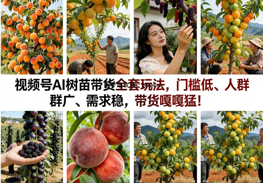 视频号AI树苗带货全套玩法，门槛低、人群广、需求稳，带货嘎嘎猛！(更新0426)-逐梦项目网