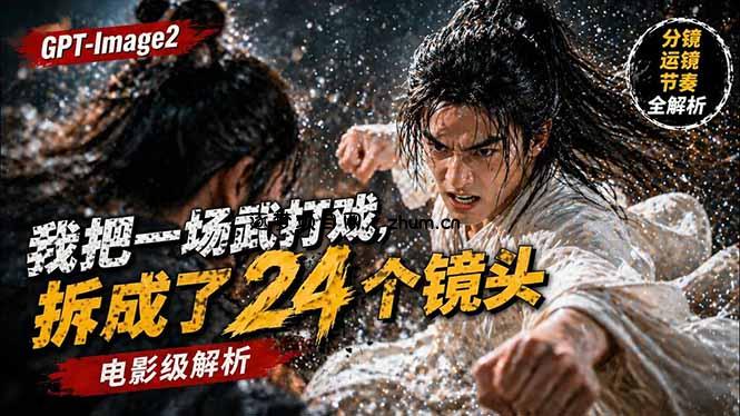 用GPT-Image2，把一段武打对决拆成24个连续镜头，从人物建立、动作衔接、运镜节奏，到情绪爆发-逐梦项目网