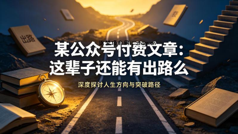 某公众号付费文章：这辈子还能有出路么-逐梦项目网