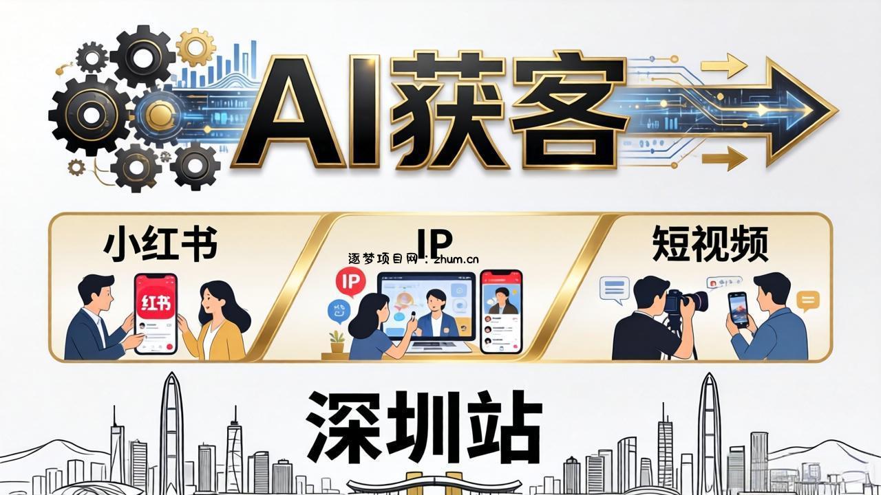 2026AI获客大课深圳站：4月17日-19日3天2夜拆透小红书+IP+短视频，老板操盘手必来-逐梦项目网