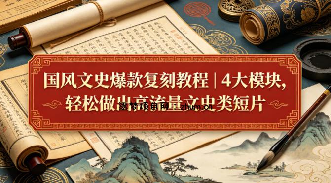 国风文史爆款复刻教程｜4大模块，轻松做出高流量文史类短片-逐梦项目网