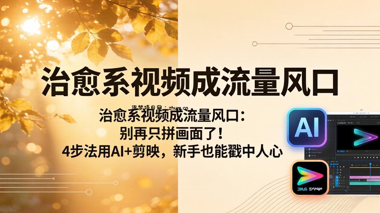 治愈系视频成流量风口：别再只拼画面了！4步法用AI+剪映，新手也能戳中人心-逐梦项目网