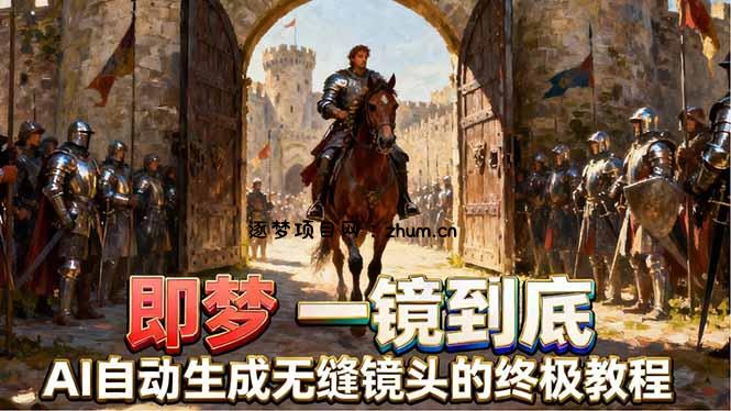 即梦AI一镜到底终极教程，智能补帧+运镜技巧，AI自动生成无缝丝滑长镜头高效出片-逐梦项目网