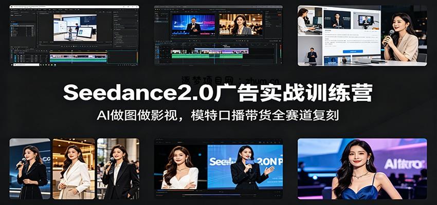 Seedance2.0广告实战训练营：AI做图做影视，模特口播带货全赛道复刻-逐梦项目网