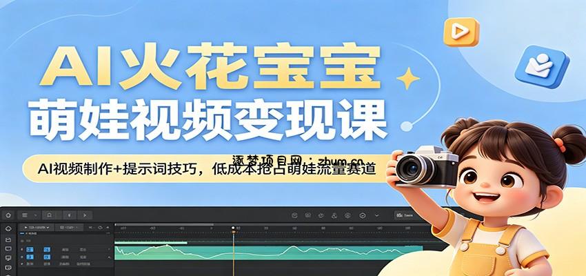 AI火花宝宝萌娃视频变现课：AI视频制作+提示词技巧，低成本抢占萌娃流量赛道-逐梦项目网