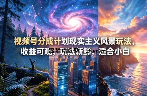 视频号分成计划现实主义风景玩法，收益可观，玩法新鲜，适合小白-逐梦项目网