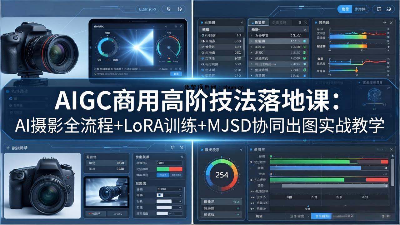 AIGC商用高阶技法落地课：AI摄影全流程+LoRA训练+MJSD协同出图实战教学-逐梦项目网