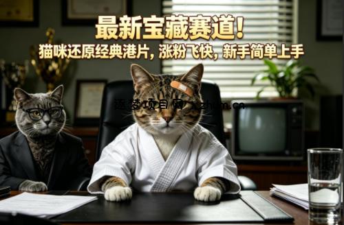 最新宝藏赛道！猫咪还原经典港片，涨粉飞快，新手简单上手-逐梦项目网