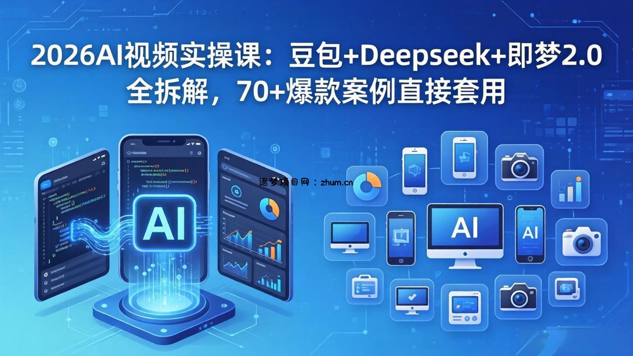 2026AI视频实操课：豆包+Deepseek+即梦2.0全拆解，70+爆款案例直接套用-逐梦项目网