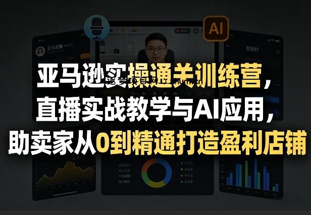 亚马逊实操通关训练营，直播实战教学与AI应用，助卖家从0到精通打造盈利店铺(更新4月29日)-逐梦项目网