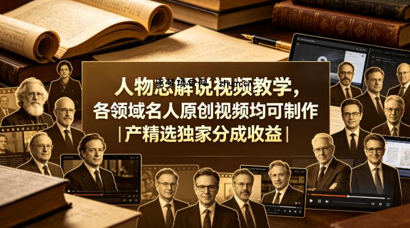 人物志解说视频教学，各领域名人原创视频均可制作丨精选独家分成收益(更新0430)-逐梦项目网