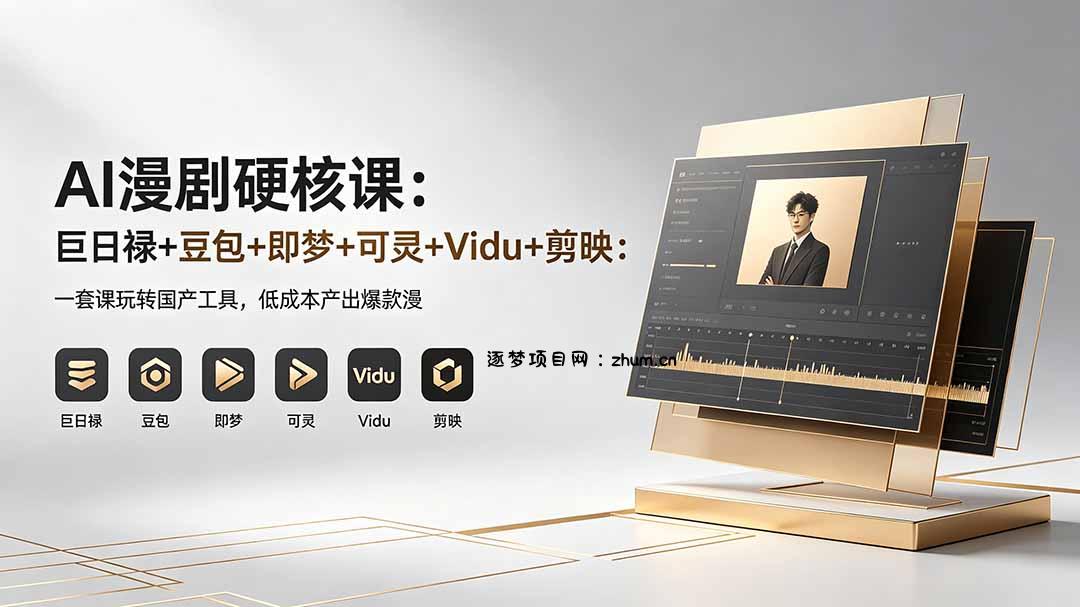 AI漫剧硬核课：巨日禄+豆包+即梦+可灵+Vidu+剪映：一套课玩转国产工具，低成本产出爆款漫剧-逐梦项目网